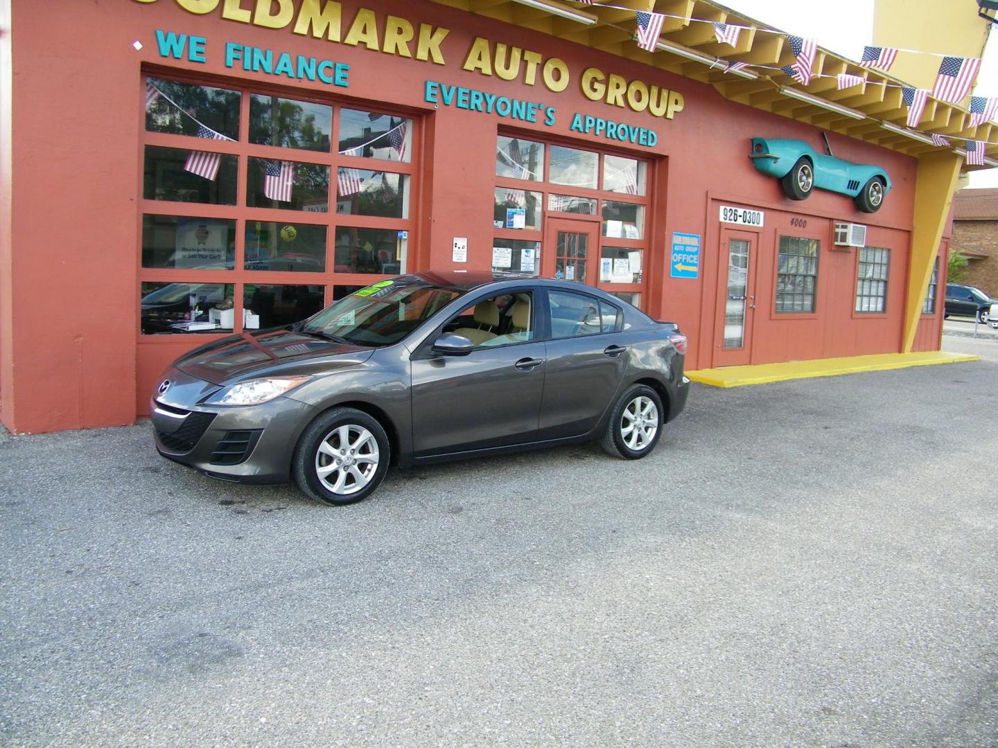 2010 Gray /beige Mazda MAZDA3 Unknown (JM1BL1SF3A1) with an 2.0L L4 DOHC 16V engine, Manual transmission, located at 4000 Bee Ridge Road, Sarasota, FL, 34233, (941) 926-0300, 27.298664, -82.489151 - Photo#0