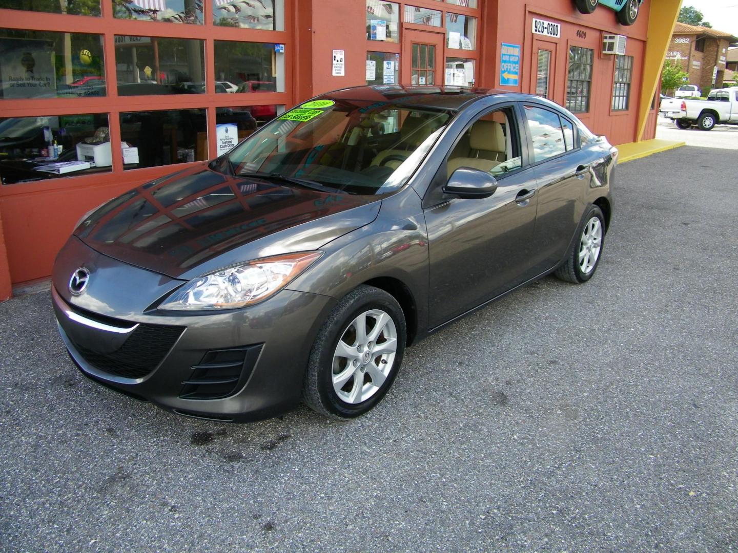 2010 Gray /beige Mazda MAZDA3 Unknown (JM1BL1SF3A1) with an 2.0L L4 DOHC 16V engine, Manual transmission, located at 4000 Bee Ridge Road, Sarasota, FL, 34233, (941) 926-0300, 27.298664, -82.489151 - Photo#2