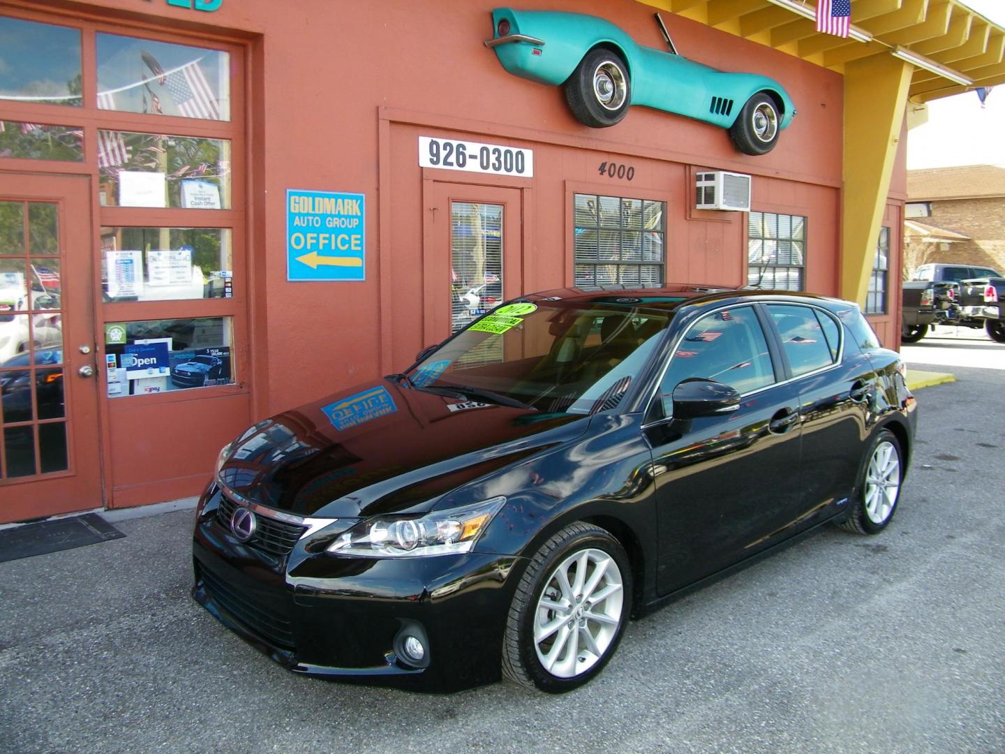 2012 BLACK /BLACK Lexus CT 200h Base (JTHKD5BH7C2) with an 1.8L L4 HYBRID engine, Continuously Variable Transmission transmission, located at 4000 Bee Ridge Road, Sarasota, FL, 34233, (941) 926-0300, 27.298664, -82.489151 - Photo#2