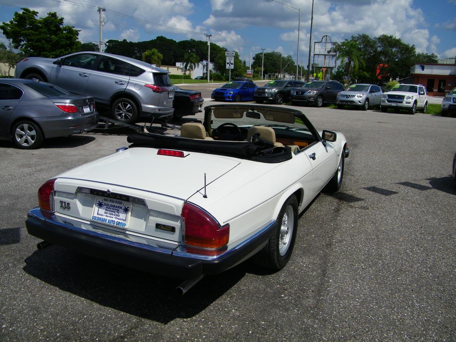 1990 White Jaguar XJS Convertible (SAJTW4843LC) with an 5.3L V12 SOHC 24V engine, 3-Speed Automatic transmission, located at 4000 Bee Ridge Road, Sarasota, FL, 34233, (941) 926-0300, 27.298664, -82.489151 - Photo #5