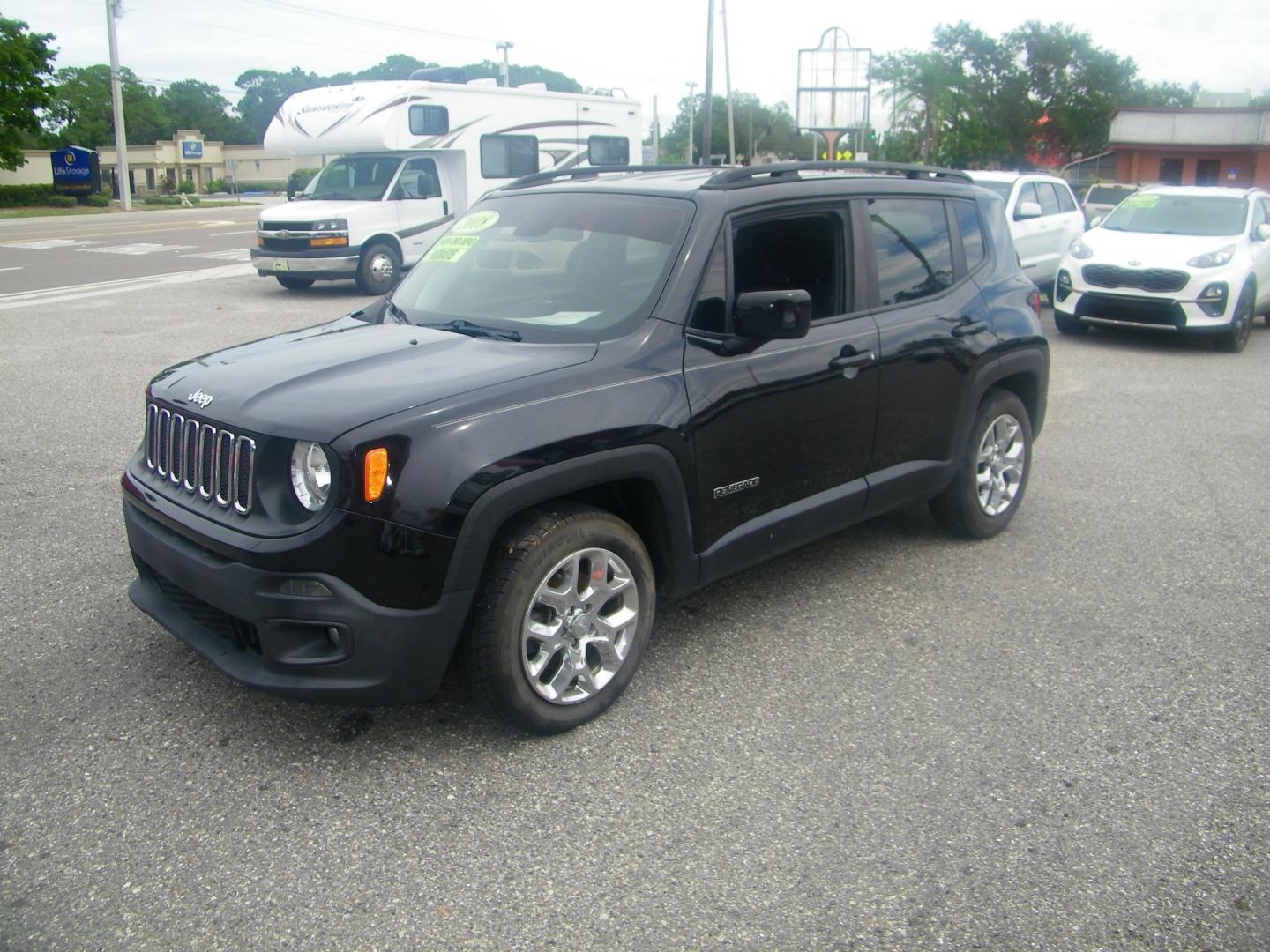 2018 Black /Black Jeep Renegade Latitude FWD (ZACCJABB2JP) with an 2.4L L4 DOHC 16V engine, Automatic transmission, located at 4000 Bee Ridge Road, Sarasota, FL, 34233, (941) 926-0300, 27.298664, -82.489151 - Photo#0