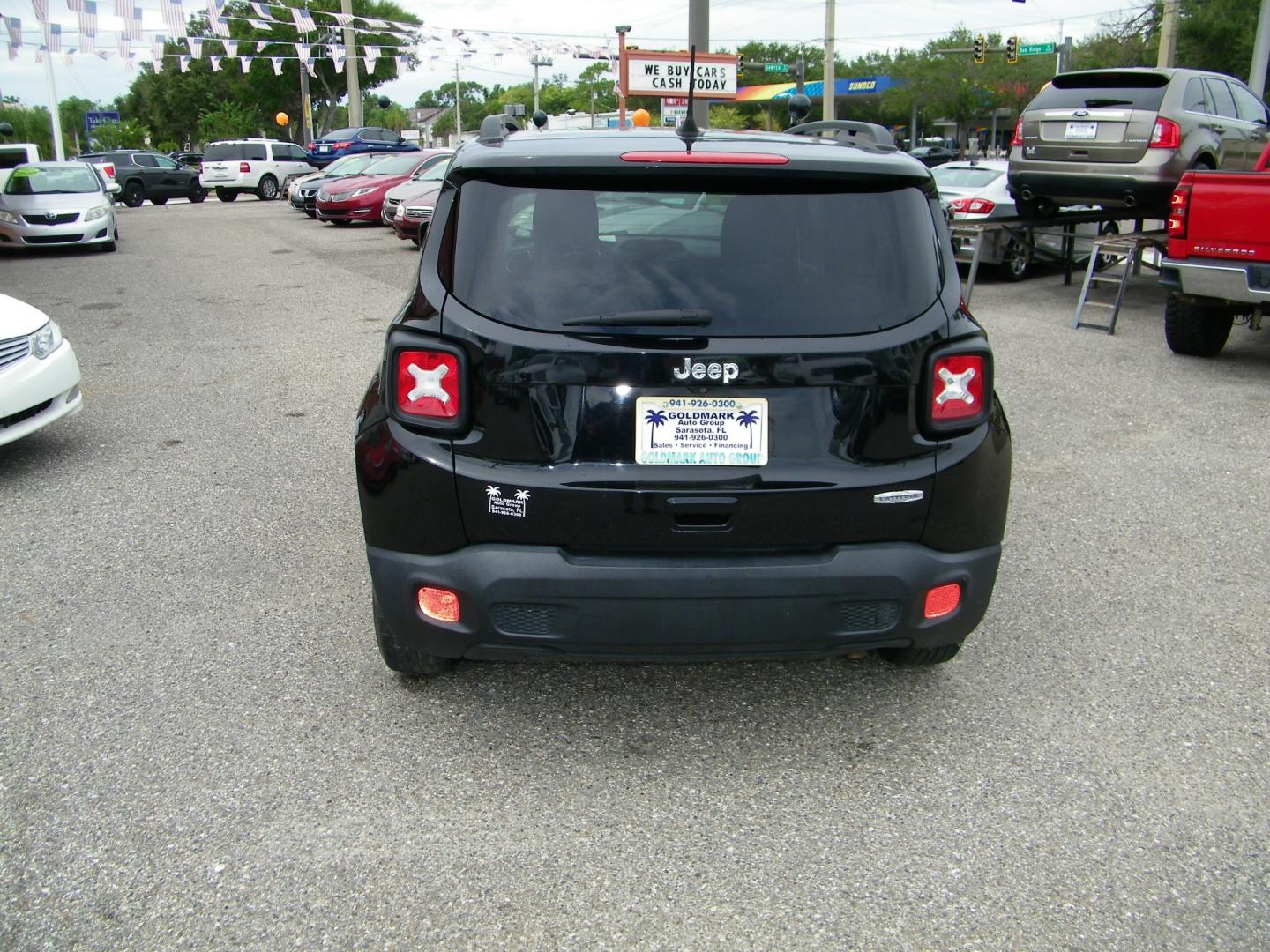 2018 Black /Black Jeep Renegade Latitude FWD (ZACCJABB2JP) with an 2.4L L4 DOHC 16V engine, Automatic transmission, located at 4000 Bee Ridge Road, Sarasota, FL, 34233, (941) 926-0300, 27.298664, -82.489151 - Photo#2