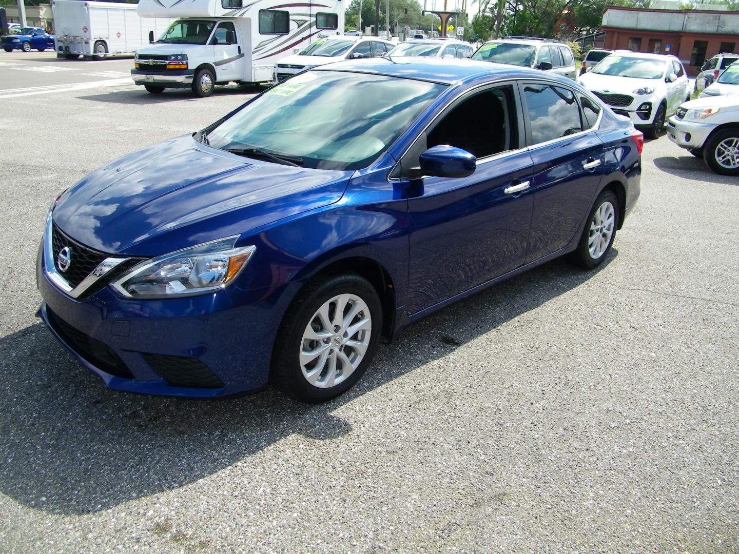 2019 Blue /BLACK Nissan Sentra S CVT (3N1AB7AP8KY) with an 1.8L L4 SFI DOHC 16V engine, CVT transmission, located at 4000 Bee Ridge Road, Sarasota, FL, 34233, (941) 926-0300, 27.298664, -82.489151 - Photo#0