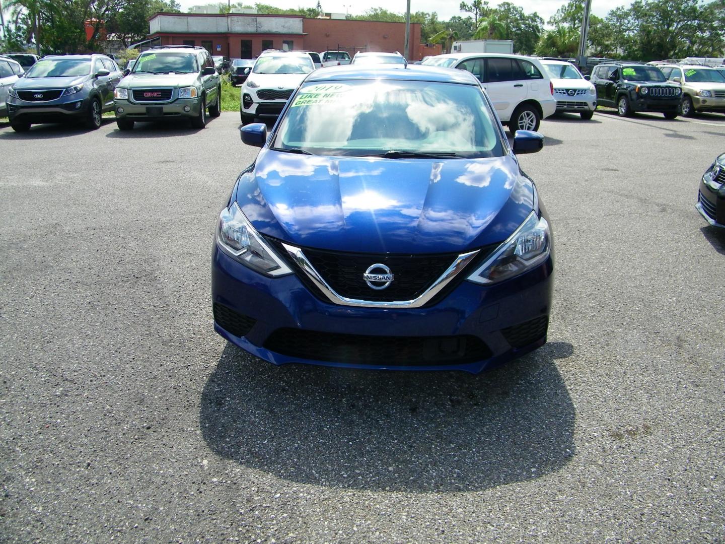 2019 Blue /BLACK Nissan Sentra S CVT (3N1AB7AP8KY) with an 1.8L L4 SFI DOHC 16V engine, CVT transmission, located at 4000 Bee Ridge Road, Sarasota, FL, 34233, (941) 926-0300, 27.298664, -82.489151 - Photo#1