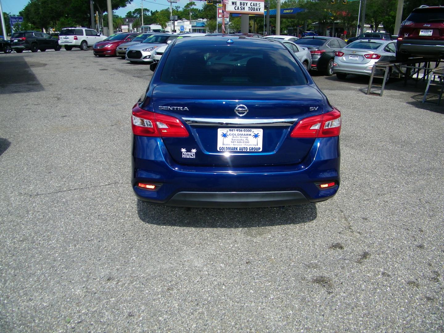 2019 Blue /BLACK Nissan Sentra S CVT (3N1AB7AP8KY) with an 1.8L L4 SFI DOHC 16V engine, CVT transmission, located at 4000 Bee Ridge Road, Sarasota, FL, 34233, (941) 926-0300, 27.298664, -82.489151 - Photo#3