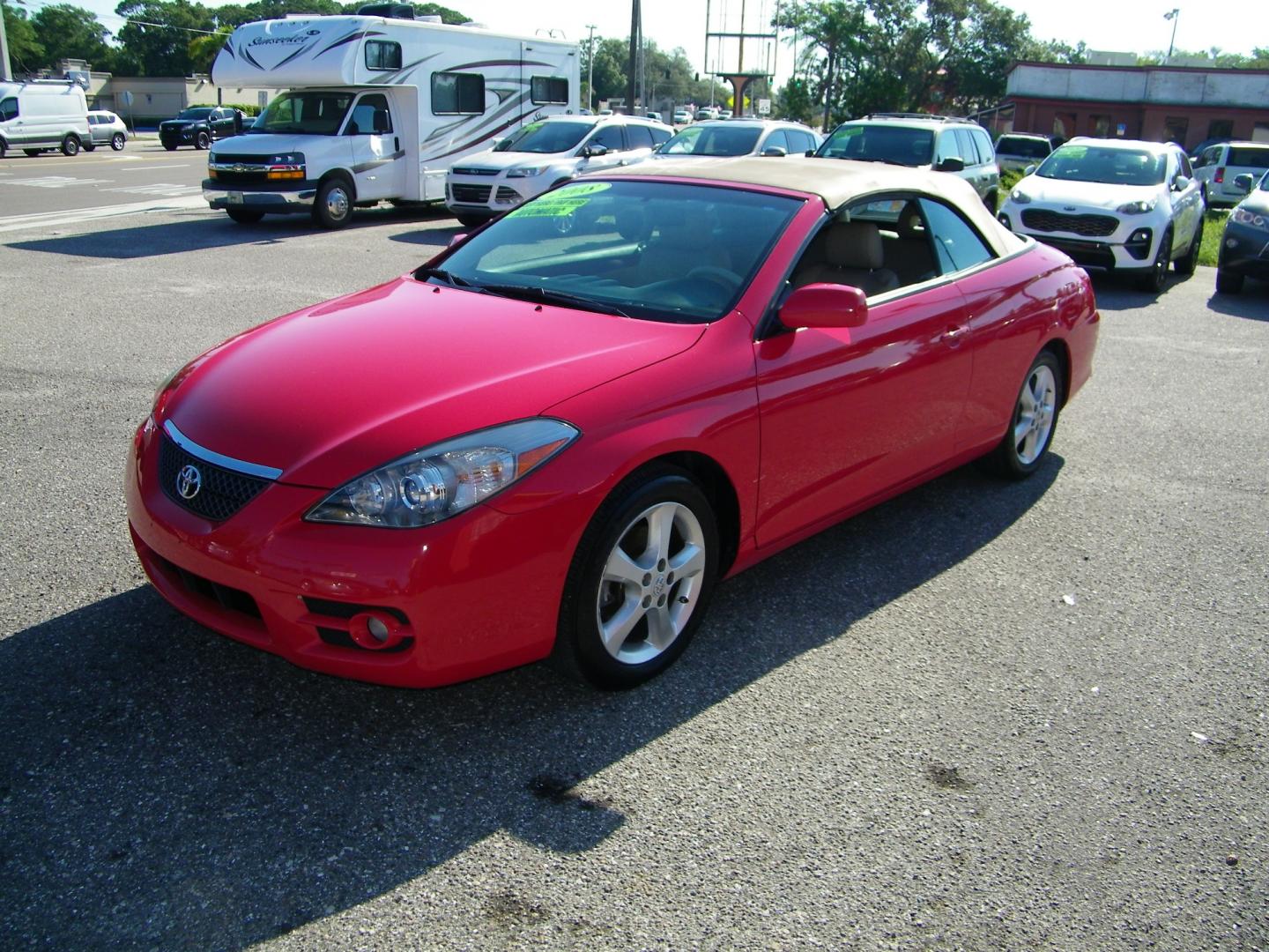 2008 Red /BLACK Toyota Camry Solara SE Convertible (4T1FA38P98U) with an 3.3L V6 DOHC 24V engine, 5-Speed Automatic Overdrive transmission, located at 4000 Bee Ridge Road, Sarasota, FL, 34233, (941) 926-0300, 27.298664, -82.489151 - Photo#0