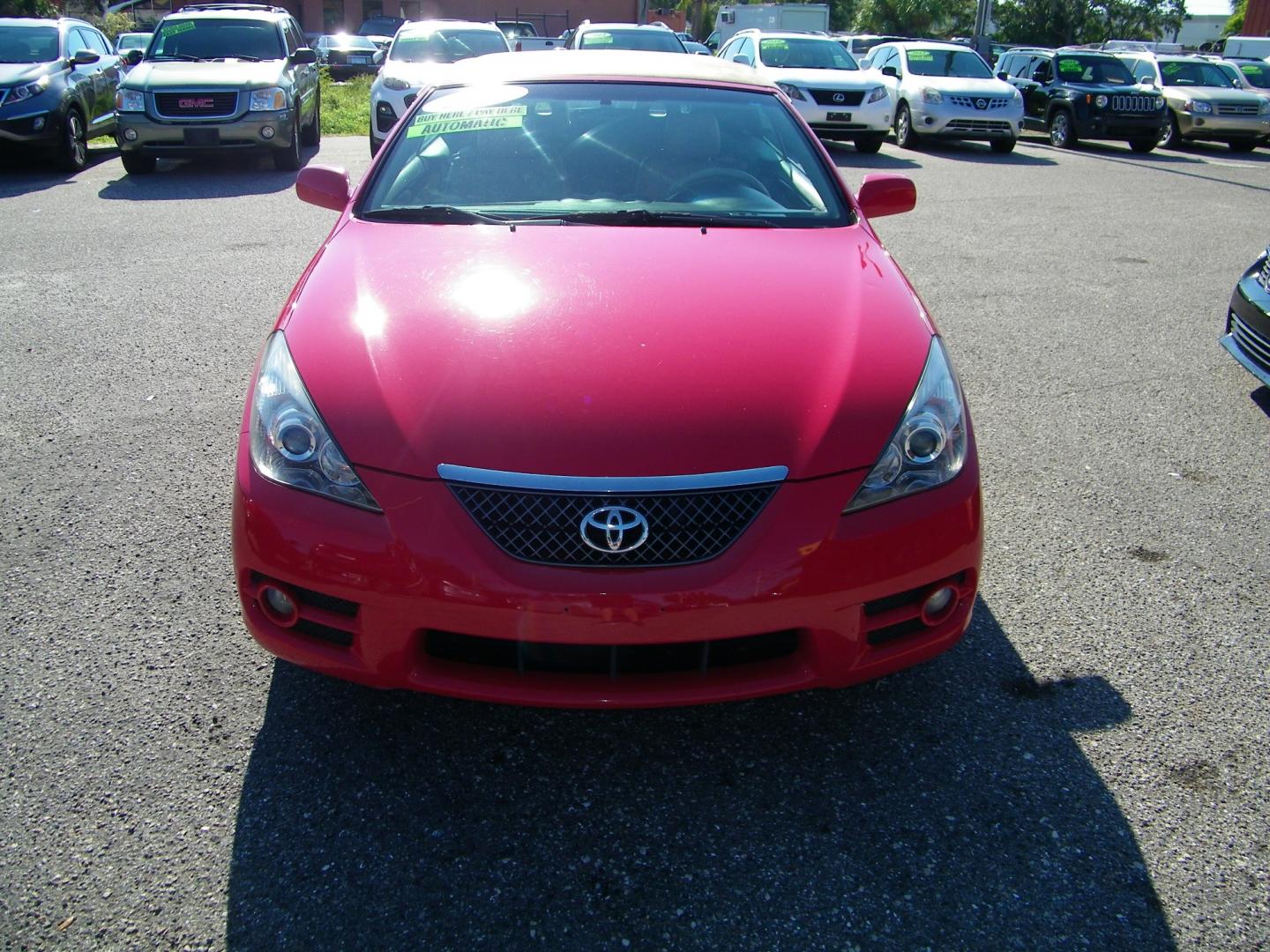 2008 Red /BLACK Toyota Camry Solara SE Convertible (4T1FA38P98U) with an 3.3L V6 DOHC 24V engine, 5-Speed Automatic Overdrive transmission, located at 4000 Bee Ridge Road, Sarasota, FL, 34233, (941) 926-0300, 27.298664, -82.489151 - Photo#1