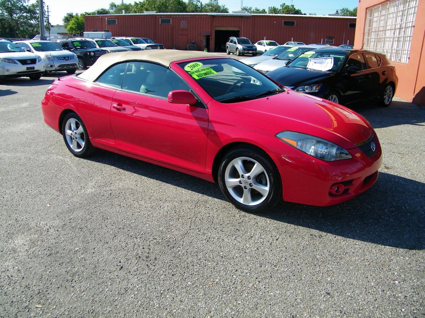 2008 Red /BLACK Toyota Camry Solara SE Convertible (4T1FA38P98U) with an 3.3L V6 DOHC 24V engine, 5-Speed Automatic Overdrive transmission, located at 4000 Bee Ridge Road, Sarasota, FL, 34233, (941) 926-0300, 27.298664, -82.489151 - Photo#7