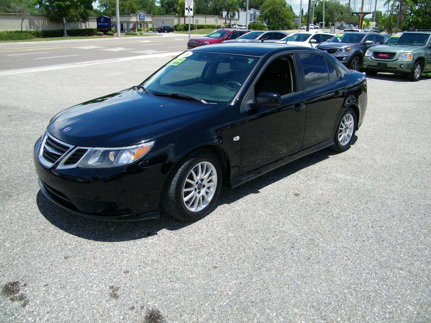 2008 Black /Black Saab 9-3 2.0T (YS3FB49Y881) with an 2.0L L4 DOHC 16V TURBO engine, 5-Speed Automatic Overdrive transmission, located at 4000 Bee Ridge Road, Sarasota, FL, 34233, (941) 926-0300, 27.298664, -82.489151 - Photo#0