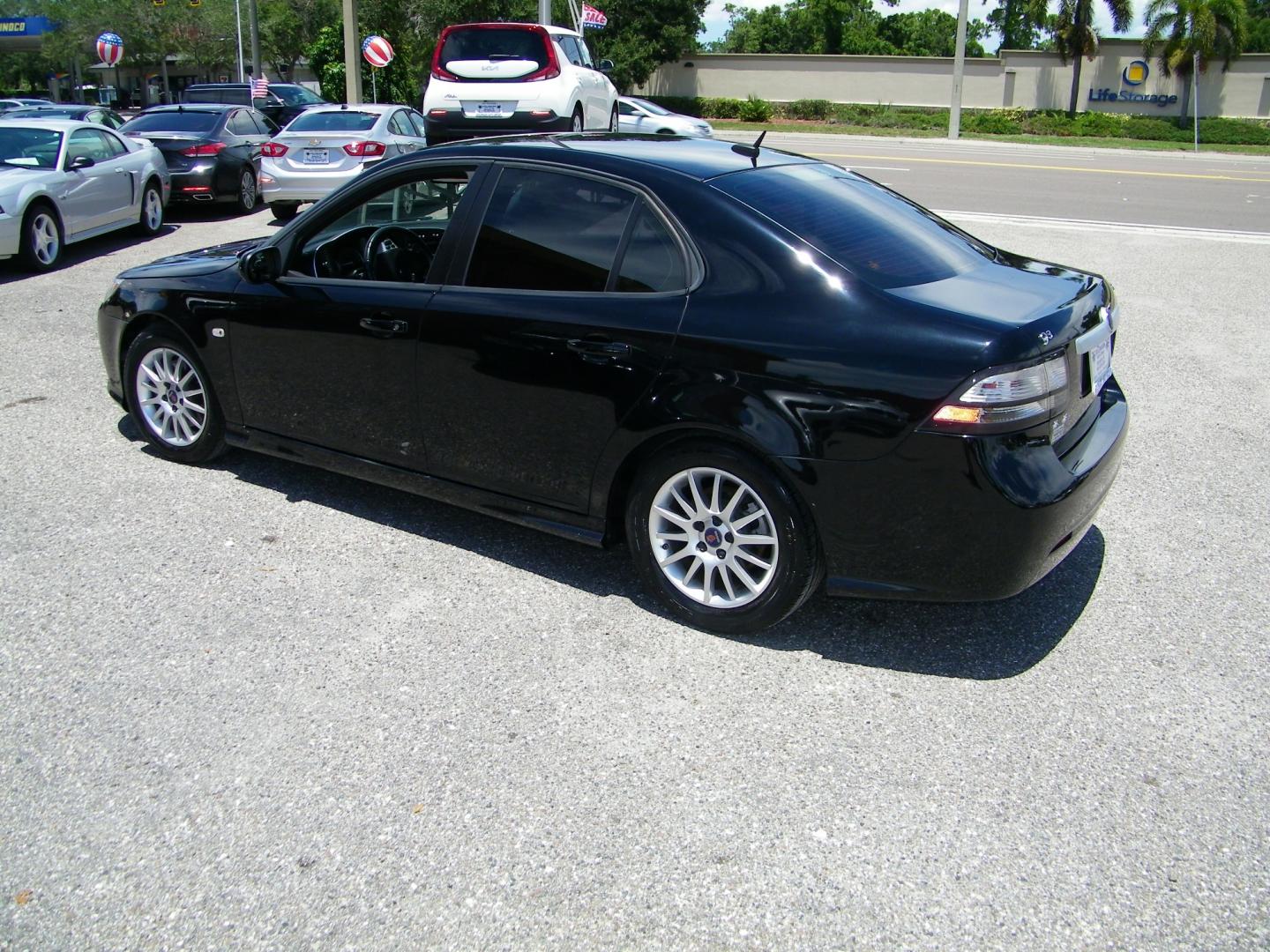 2008 Black /Black Saab 9-3 2.0T (YS3FB49Y881) with an 2.0L L4 DOHC 16V TURBO engine, 5-Speed Automatic Overdrive transmission, located at 4000 Bee Ridge Road, Sarasota, FL, 34233, (941) 926-0300, 27.298664, -82.489151 - Photo#3