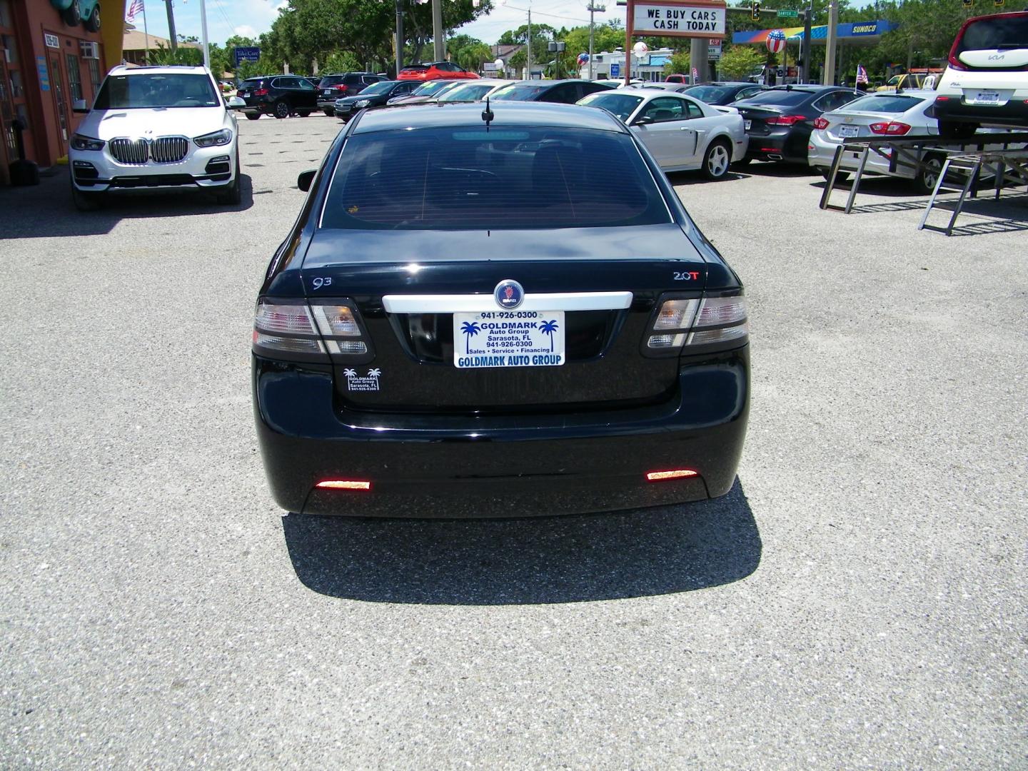 2008 Black /Black Saab 9-3 2.0T (YS3FB49Y881) with an 2.0L L4 DOHC 16V TURBO engine, 5-Speed Automatic Overdrive transmission, located at 4000 Bee Ridge Road, Sarasota, FL, 34233, (941) 926-0300, 27.298664, -82.489151 - Photo#4