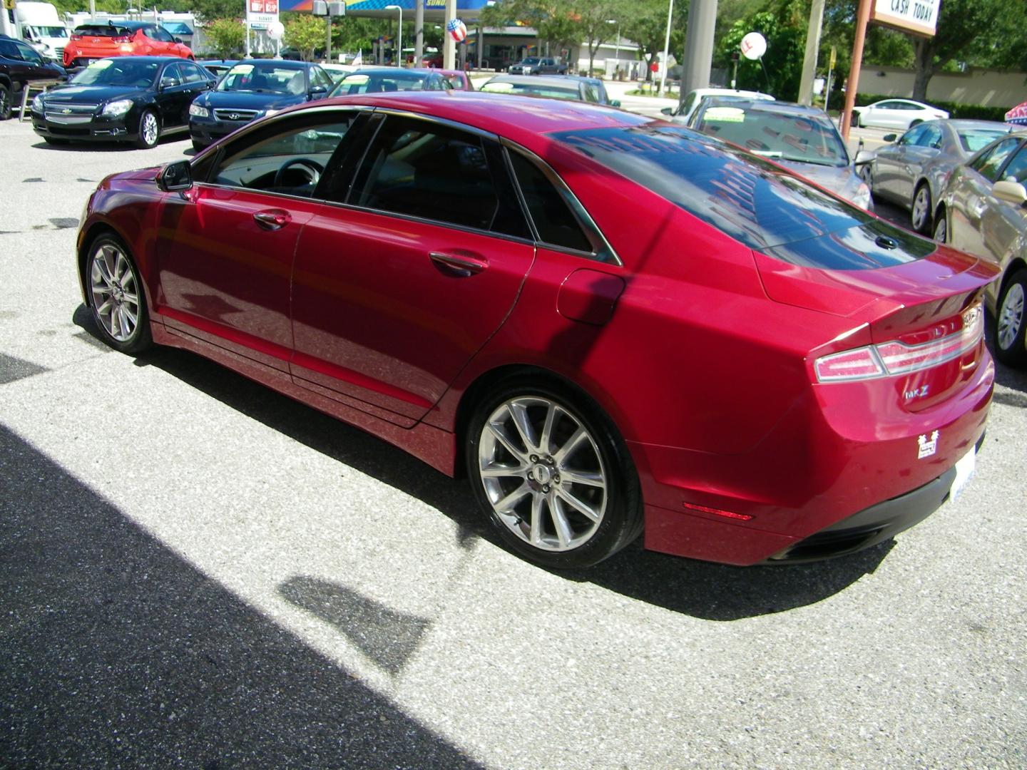 2014 Red /Beige Lincoln MKZ FWD (3LN6L2G93ER) with an 2.0L L4 DOHC 16V engine, 6-Speed Automatic transmission, located at 4000 Bee Ridge Road, Sarasota, FL, 34233, (941) 926-0300, 27.298664, -82.489151 - Photo#1