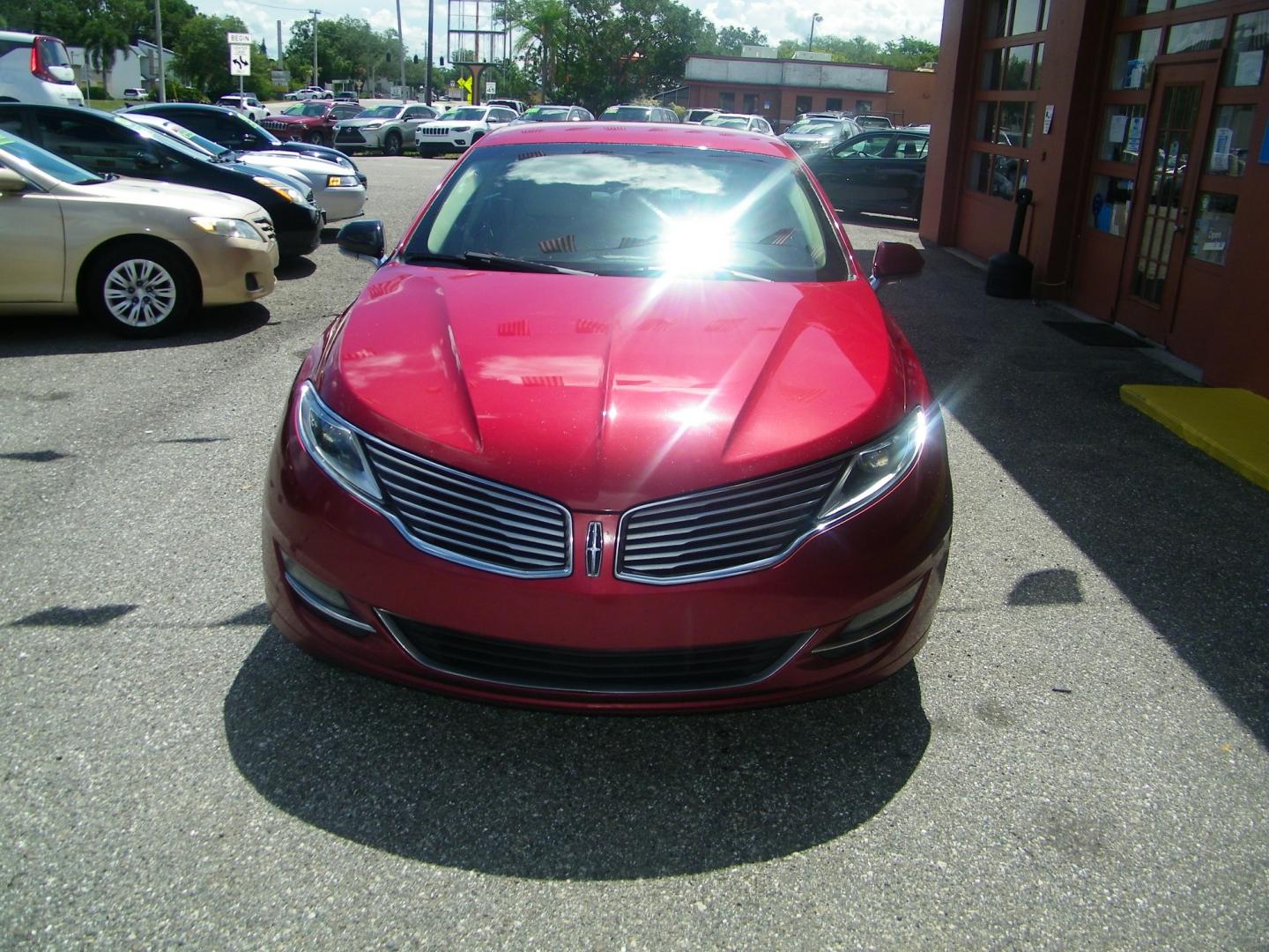 2014 Red /Beige Lincoln MKZ FWD (3LN6L2G93ER) with an 2.0L L4 DOHC 16V engine, 6-Speed Automatic transmission, located at 4000 Bee Ridge Road, Sarasota, FL, 34233, (941) 926-0300, 27.298664, -82.489151 - Photo#2