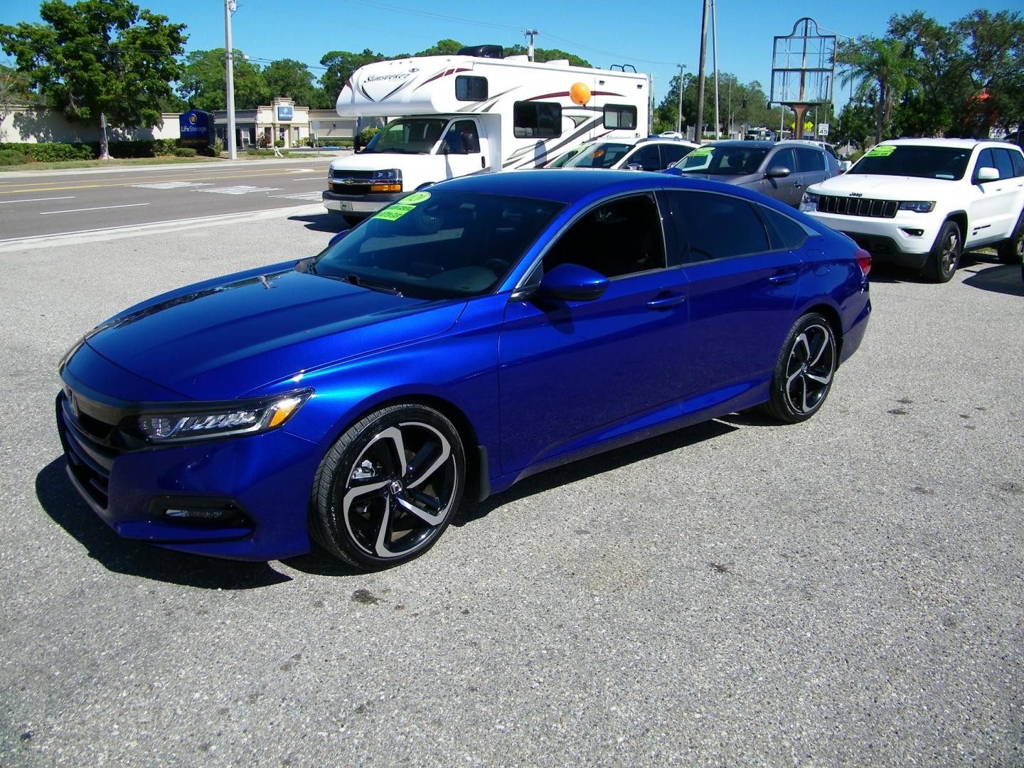 2020 Blue /Black Honda Accord Sport CVT (1HGCV1F39LA) with an 1.5L L4 DOHC 16V TURBO engine, CVT transmission, located at 4000 Bee Ridge Road, Sarasota, FL, 34233, (941) 926-0300, 27.298664, -82.489151 - Photo#0