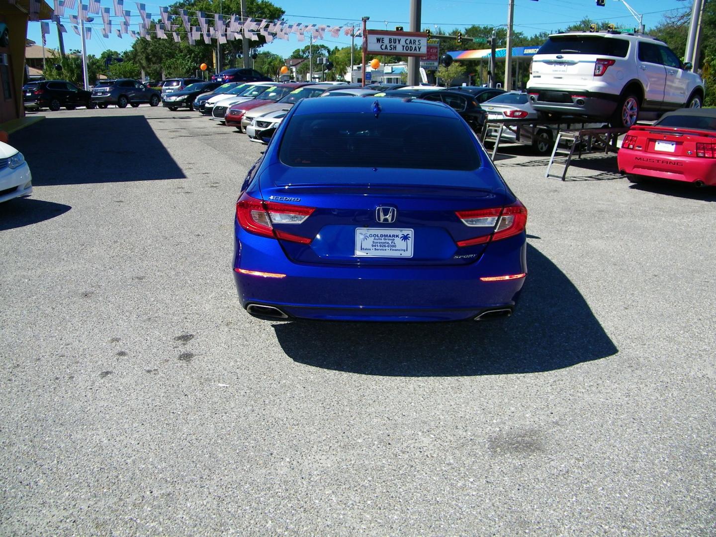 2020 Blue /Black Honda Accord Sport CVT (1HGCV1F39LA) with an 1.5L L4 DOHC 16V TURBO engine, CVT transmission, located at 4000 Bee Ridge Road, Sarasota, FL, 34233, (941) 926-0300, 27.298664, -82.489151 - Photo#4