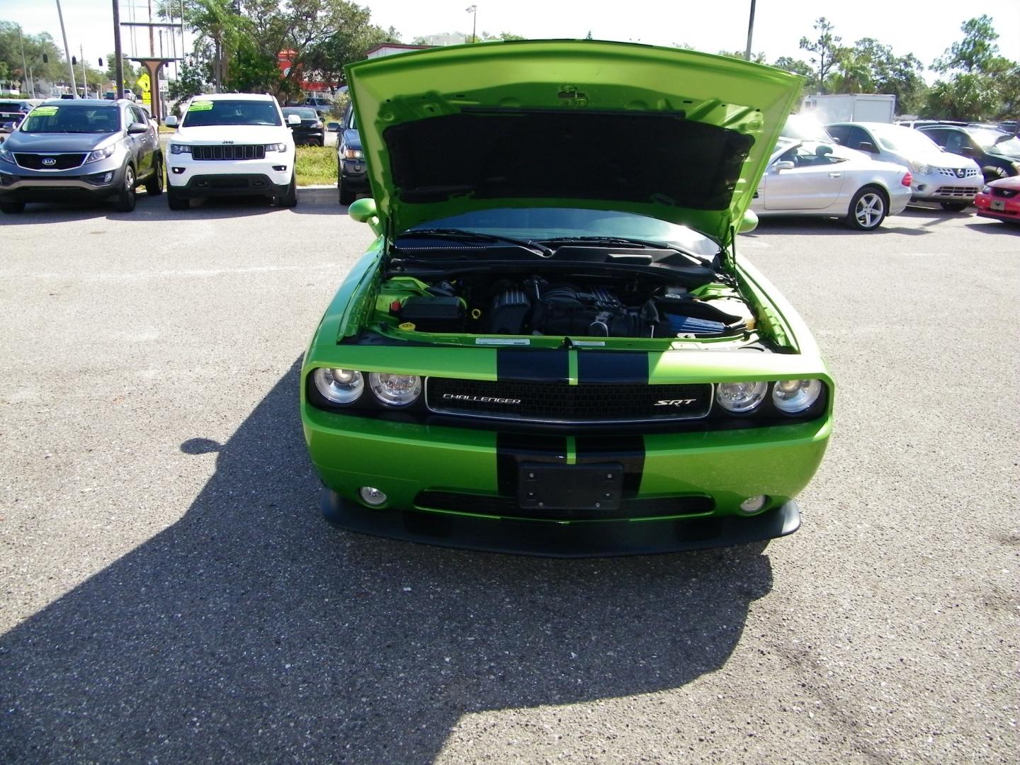 2011 Green /Black Dodge Challenger SRT8 (2B3CJ7DJ9BH) with an 6.4L V8 OHV 16V engine, 5-Speed Automatic transmission, located at 4000 Bee Ridge Road, Sarasota, FL, 34233, (941) 926-0300, 27.298664, -82.489151 - Photo#11