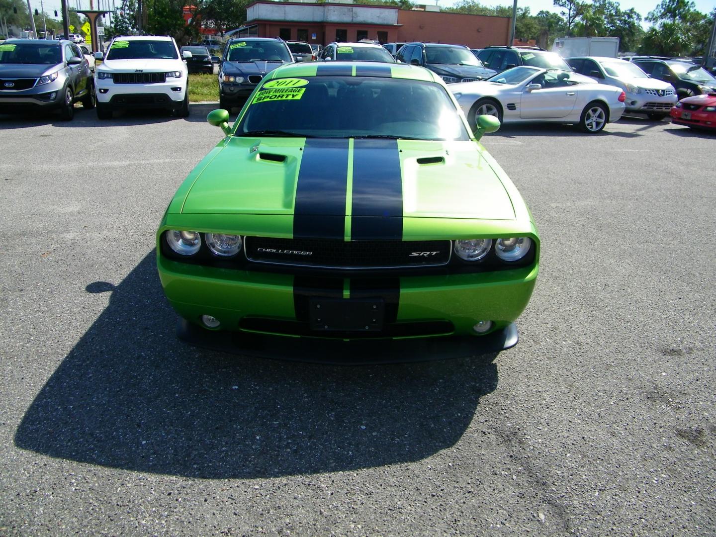 2011 Green /Black Dodge Challenger SRT8 (2B3CJ7DJ9BH) with an 6.4L V8 OHV 16V engine, 5-Speed Automatic transmission, located at 4000 Bee Ridge Road, Sarasota, FL, 34233, (941) 926-0300, 27.298664, -82.489151 - Photo#1