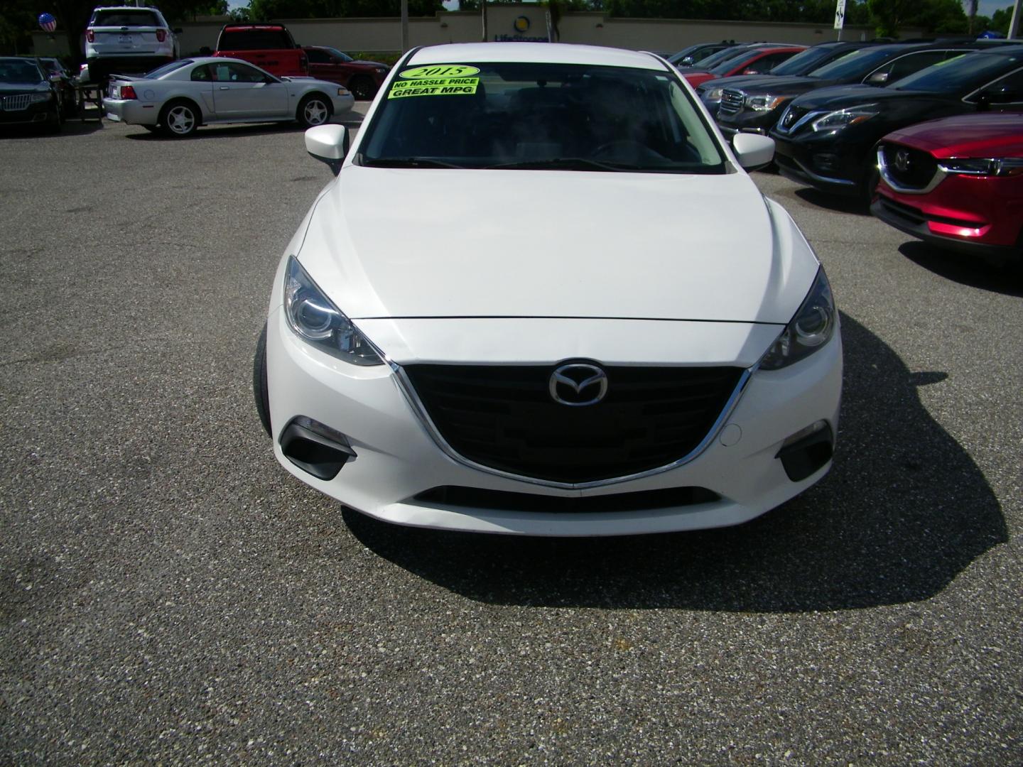 2015 White /Beige Mazda MAZDA3 iSport (3MZBM1U79FM) with an 2.0L I4 engine, Automatic transmission, located at 4000 Bee Ridge Road, Sarasota, FL, 34233, (941) 926-0300, 27.298664, -82.489151 - Photo#2