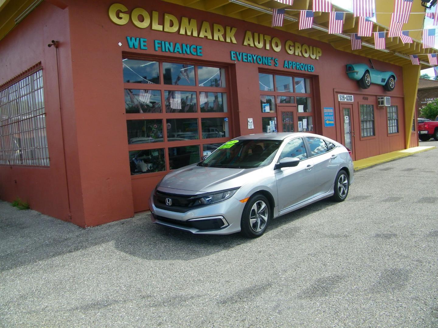 2020 Silver /Grey Honda Civic LX (2HGFC2F67LH) with an 2.0L I4 engine, Automatic transmission, located at 4000 Bee Ridge Road, Sarasota, FL, 34233, (941) 926-0300, 27.298664, -82.489151 - Photo#1