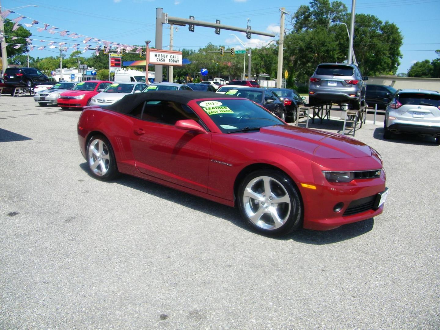 2015 /Black Chevrolet Camaro 2LT Convertible (2G1FF3D38F9) with an 3.6L V6 DOHC 24V FFV engine, 6-Speed Automatic transmission, located at 4000 Bee Ridge Road, Sarasota, FL, 34233, (941) 926-0300, 27.298664, -82.489151 - Photo#2