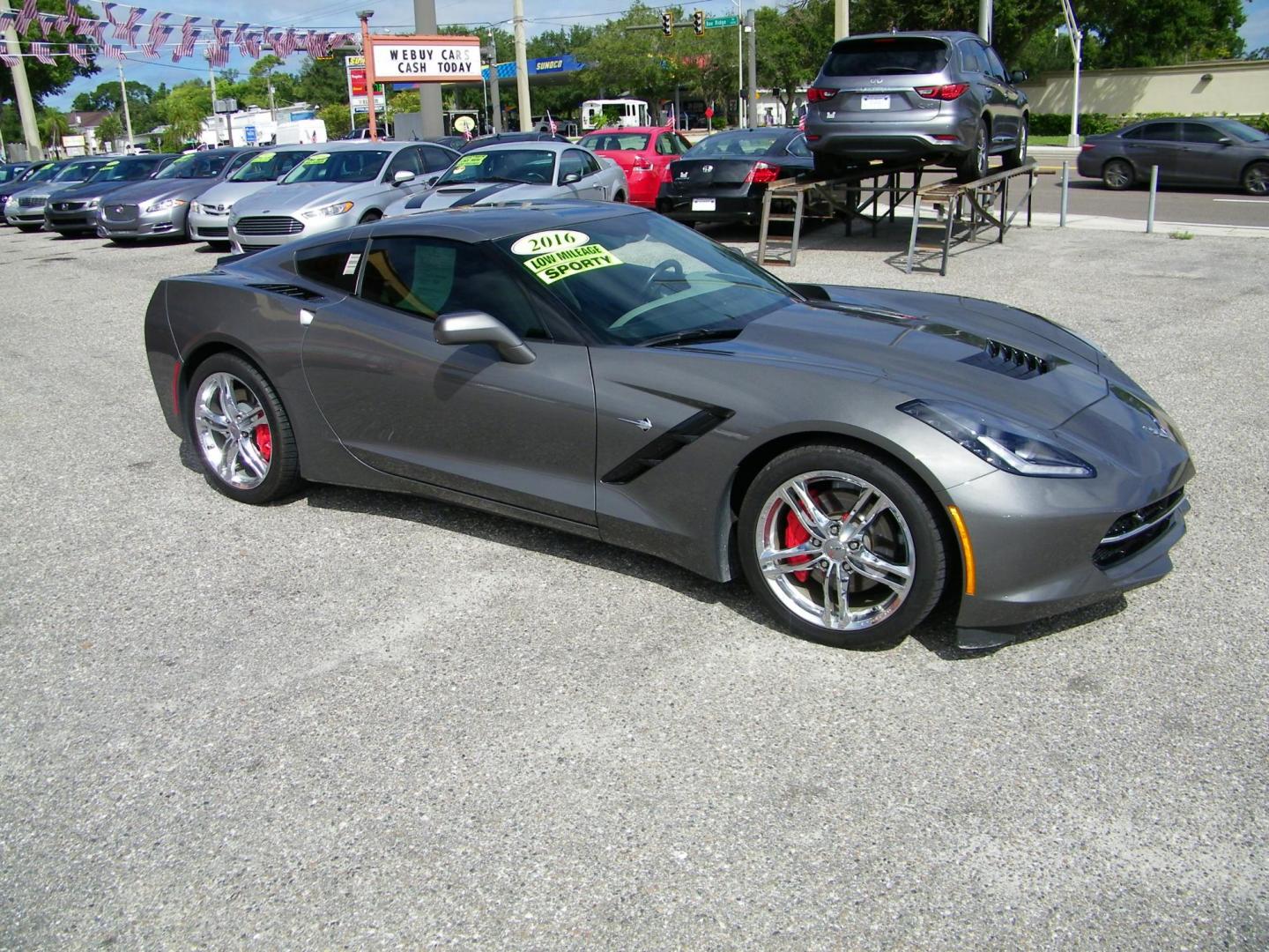 2016 Gray /Black Chevrolet Corvette 3LT Coupe Automatic (1G1YF2D71G5) with an 6.2L V8 engine, 8A transmission, located at 4000 Bee Ridge Road, Sarasota, FL, 34233, (941) 926-0300, 27.298664, -82.489151 - Photo#8