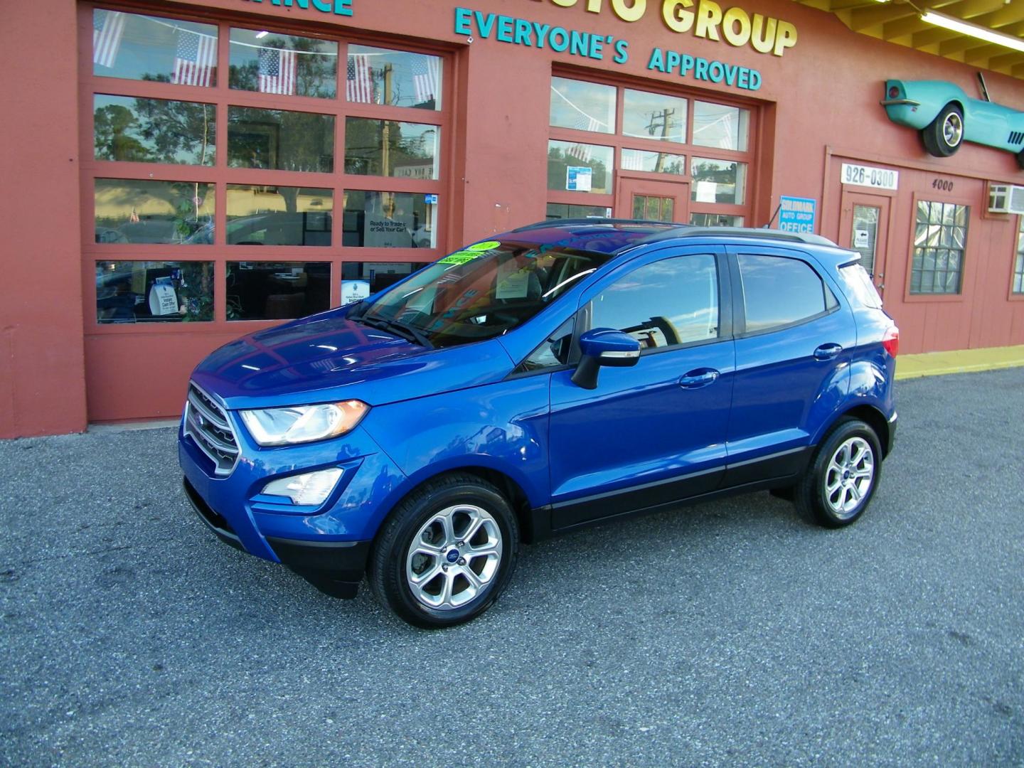 2018 Blue /Black Ford EcoSport SE (MAJ3P1TE5JC) with an 1.0L L3 engine, 6A transmission, located at 4000 Bee Ridge Road, Sarasota, FL, 34233, (941) 926-0300, 27.298664, -82.489151 - Photo#0