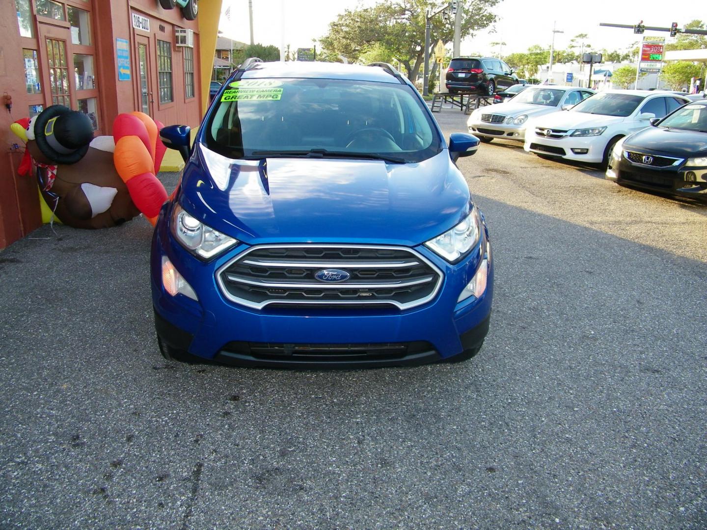 2018 Blue /Black Ford EcoSport SE (MAJ3P1TE5JC) with an 1.0L L3 engine, 6A transmission, located at 4000 Bee Ridge Road, Sarasota, FL, 34233, (941) 926-0300, 27.298664, -82.489151 - Photo#1