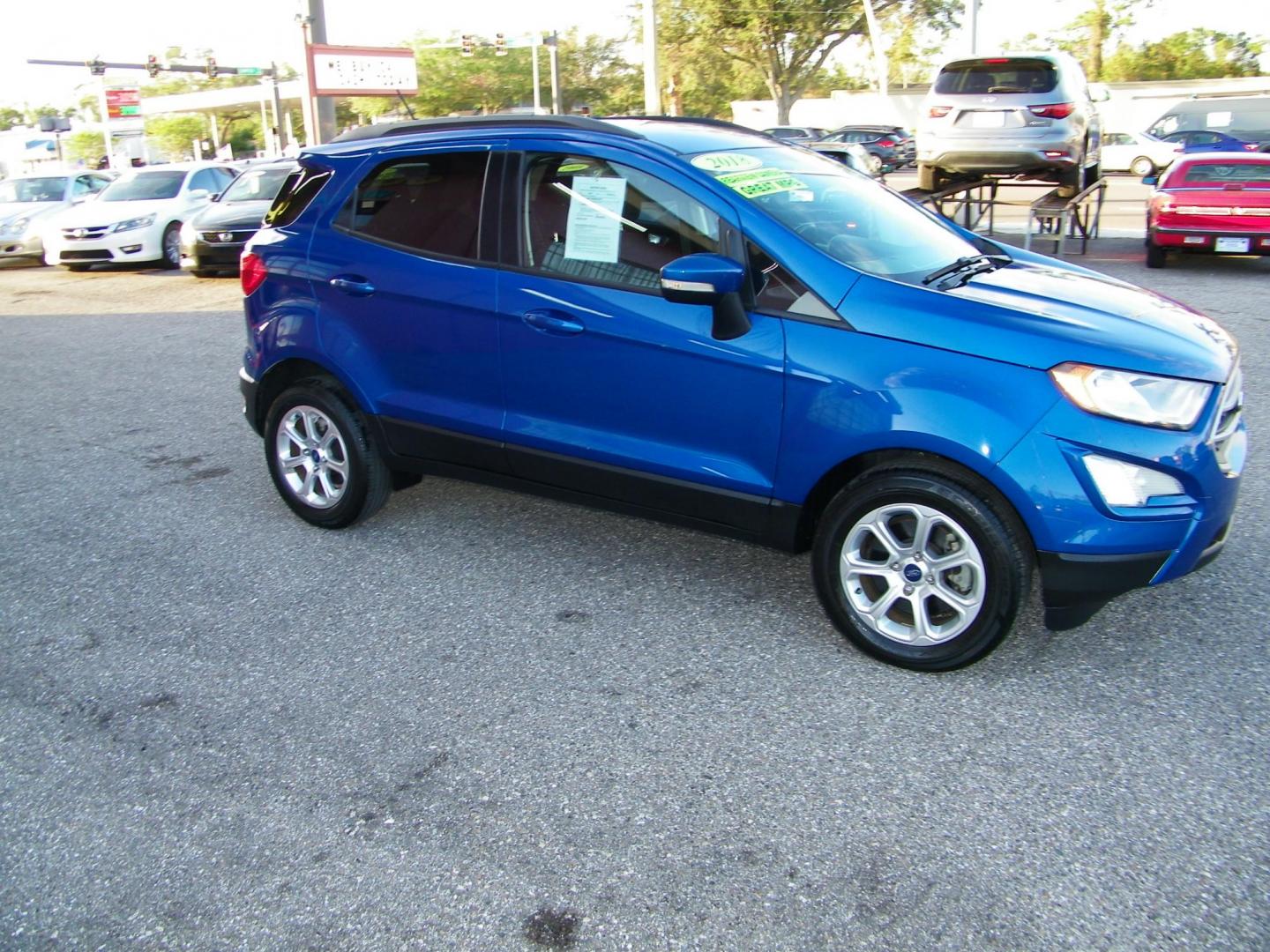 2018 Blue /Black Ford EcoSport SE (MAJ3P1TE5JC) with an 1.0L L3 engine, 6A transmission, located at 4000 Bee Ridge Road, Sarasota, FL, 34233, (941) 926-0300, 27.298664, -82.489151 - Photo#8