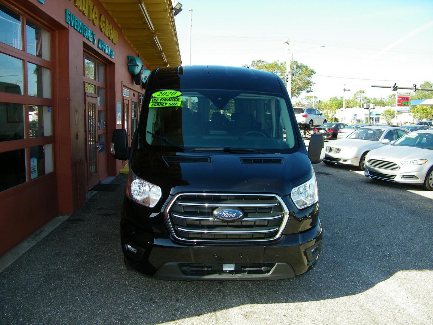 2020 Black /Black Ford Transit 350 Wagon Med. Roof XL w/Sliding Pass. 148-in. WB (1FBAX2C83LK) with an 3.5L V6 DOHC 24V engine, 6A transmission, located at 4000 Bee Ridge Road, Sarasota, FL, 34233, (941) 926-0300, 27.298664, -82.489151 - Photo#1