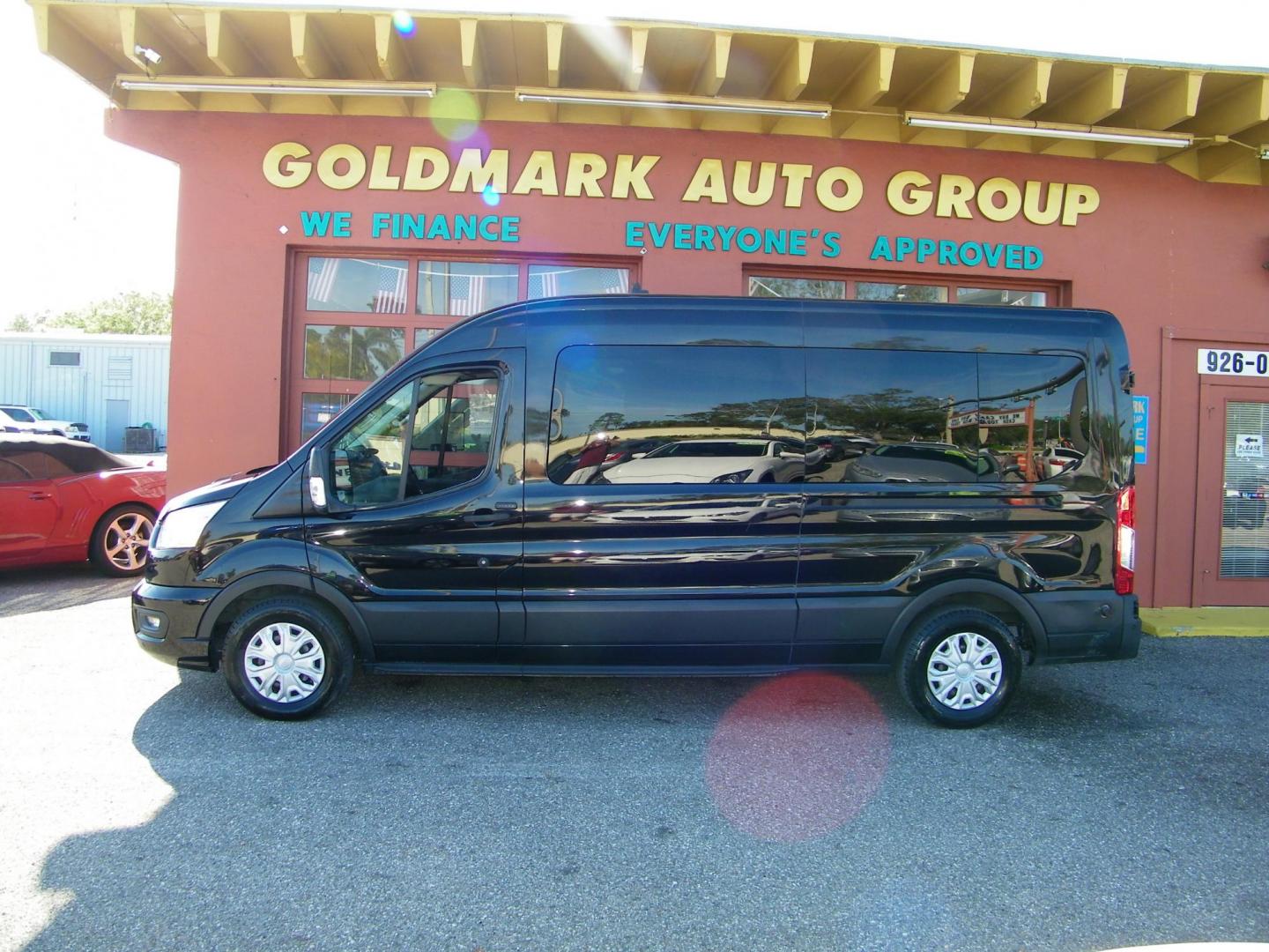 2020 Black /Black Ford Transit 350 Wagon Med. Roof XL w/Sliding Pass. 148-in. WB (1FBAX2C83LK) with an 3.5L V6 DOHC 24V engine, 6A transmission, located at 4000 Bee Ridge Road, Sarasota, FL, 34233, (941) 926-0300, 27.298664, -82.489151 - Photo#2