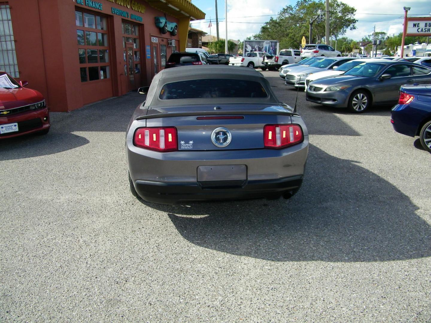 2010 Gray /Grey Ford Mustang V6 Convertible (1ZVBP8EN2A5) with an 4.0L V6 OHC 12V engine, Automatic transmission, located at 4000 Bee Ridge Road, Sarasota, FL, 34233, (941) 926-0300, 27.298664, -82.489151 - Photo#2