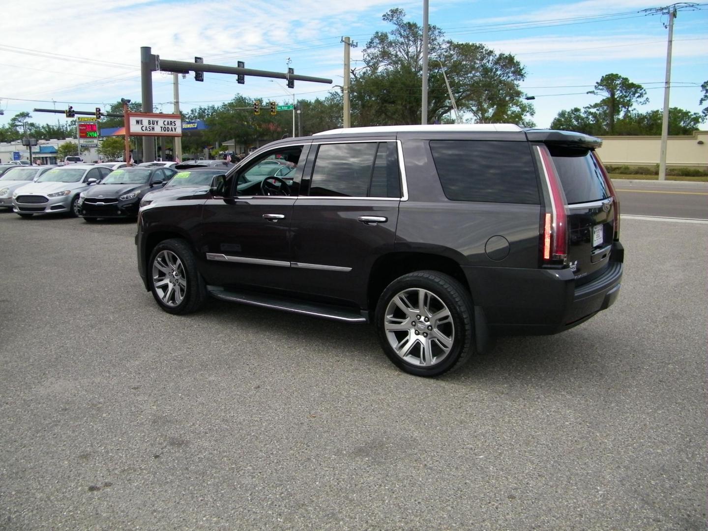 2015 Gray /Beige Cadillac Escalade Luxury 4WD (1GYS4MKJ6FR) with an 6.2L V8 OHV 16V FFV engine, 8-Speed Automatic transmission, located at 4000 Bee Ridge Road, Sarasota, FL, 34233, (941) 926-0300, 27.298664, -82.489151 - Photo#1